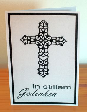 Trauerkarte mit Kreuz